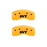MGP 4 Caliper Covers Engraved Front & Rear SVT Yellow Finish Black Char 2003 Ford Mustang - 10017SSVTYL