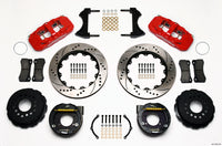 Wilwood AERO4 Rear P-Brake Kit 14.00in Drill Red Ford 8.8 w/2.5in Offset-5 Lug - 140-10952-DR