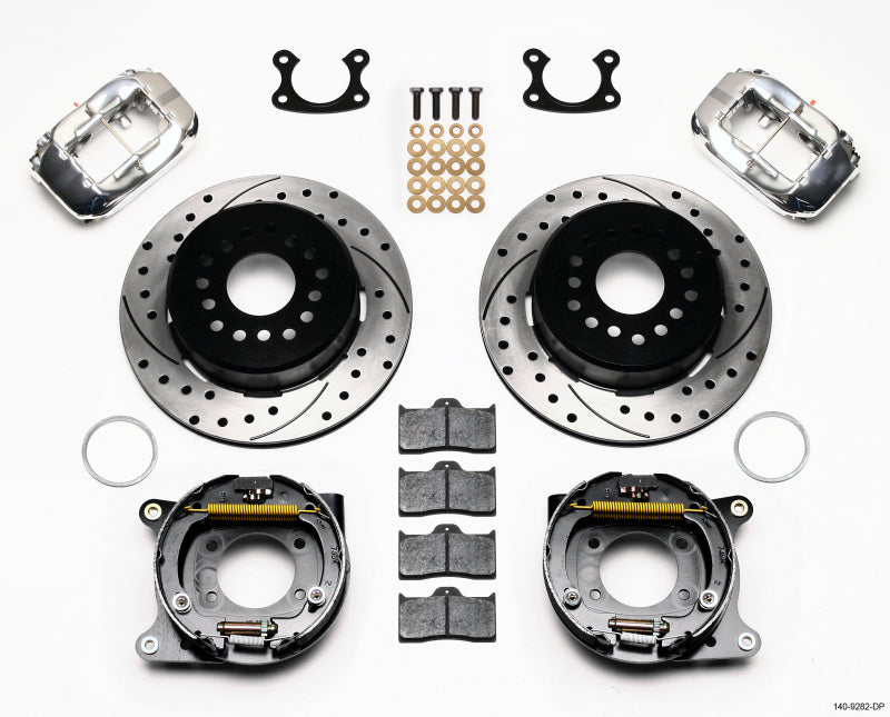 Wilwood Forged Dynalite P/S Park Brake Kit Drill-Polish Small Ford 2.50in Offset - 140-9282-DP