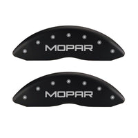 MGP 4 Caliper Covers Engraved Front & Rear MOPAR Red finish silver ch - 55002SMOPRD