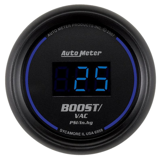Autometer Cobalt Digital 52.4mm Black Vacuum/Boost Gauge - 6959