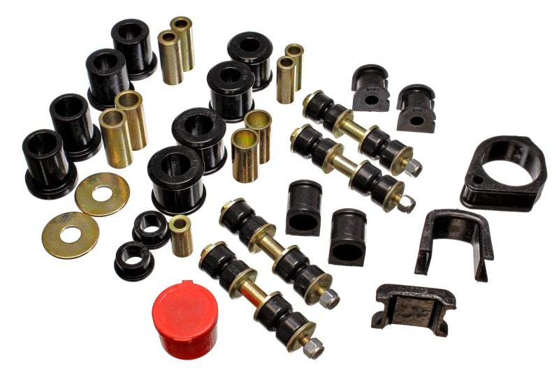 Energy Suspension 97-01 Ford Escort/ZX2 Black Hyper-flex Master Bushing Set - 4.18117G