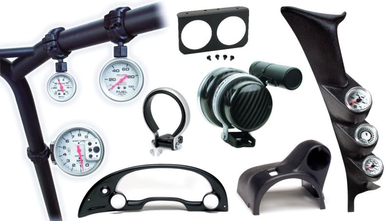 Autometer 62-65 Chevy Nova (Fits 2 3-3/8in.& 4 2-1/16in. Instruments) Gauge Mount Direct Fit Silver - 2127