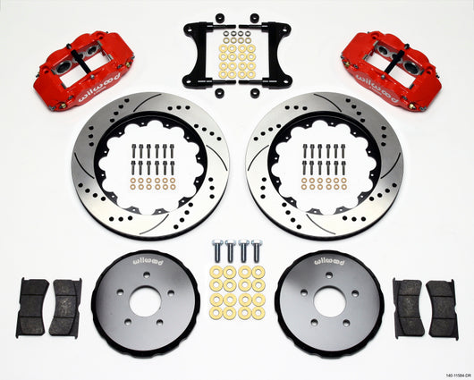 Wilwood Narrow Superlite 6R Front Hat Kit 14.00in Drill Red Nissan 370Z/Fiti G37 - 140-11584-DR