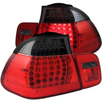 ANZO 2002-2005 BMW 3 Series E46 LED Taillights Red/Smoke - 321123