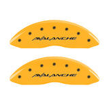 MGP 4 Caliper Covers Engraved F & R Avalanche Yellow Finish Black Char 2000 Chevrolet Silverado 2500 - 14048SAVLYL