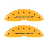 MGP 4 Caliper Covers Engraved F & R Avalanche Yellow Finish Black Char 2000 Chevrolet Silverado 2500 - 14048SAVLYL