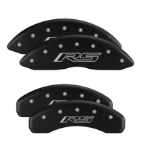 MGP 4 Caliper Covers Engraved Front & Rear Monte Carlo style/SS Black finish silver ch - 14050SSS4BK