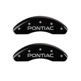 MGP 4 Caliper Covers Engraved Front & Rear Pontiac Black finish silver ch - 18026SPOPBK