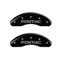MGP 4 Caliper Covers Engraved Front & Rear Pontiac Black finish silver ch - 18026SPOPBK