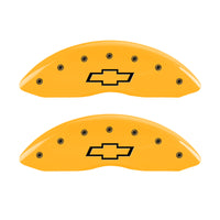 MGP 4 Caliper Covers Engraved Front & Rear Bowtie Yellow finish black ch - 14004SBOWYL