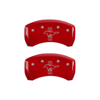 MGP Rear set 2 Caliper Covers Engraved Rear 2015/Bar & Pony Red finish silver ch - 10203RMB2RD