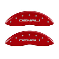 MGP 4 Caliper Covers Engraved Front & Rear Denali Red finish silver ch - 34004SDNLRD