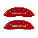 MGP 4 Caliper Covers Engraved Front & Rear Denali Red finish silver ch - 34015SDNLRD