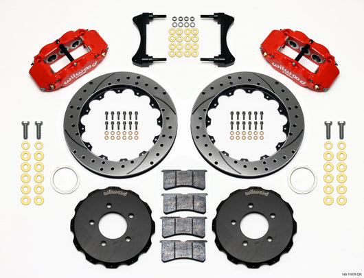 Wilwood Narrow Superlite 6R Front Hat Kit 12.88in Drill Red 2006-Up Civic / CRZ - 140-11978-DR
