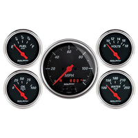 Autometer Designer Black Dash Kit 5pc MPH / Fuel / Oil / WTMP / Volt - 1450