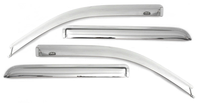 AVS 07-18 Toyota Tundra Crewmax Ventvisor Outside Mount Front & Rear Window Deflectors 4pc - Chrome - 684309