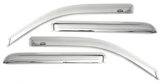 AVS 07-18 Toyota Tundra Crewmax Ventvisor Outside Mount Front & Rear Window Deflectors 4pc - Chrome - 684309