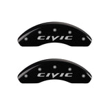 MGP Front set 2 Caliper Covers Engraved Front 2015/Civic Black finish silver ch - 20143FCIVBK