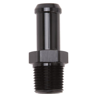 Edelbrock Hose End Straight 3/8In NPT to 1/2In Barb Black Anodize - 8114