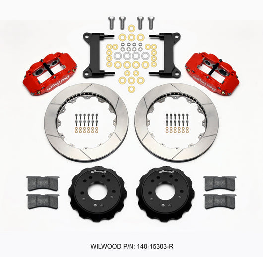 Wilwood Narrow Superlite 6R Front Hat Kit 13.06 Red 63-87 C10 w/ Wilwood Pro Spindles - 140-15303-R