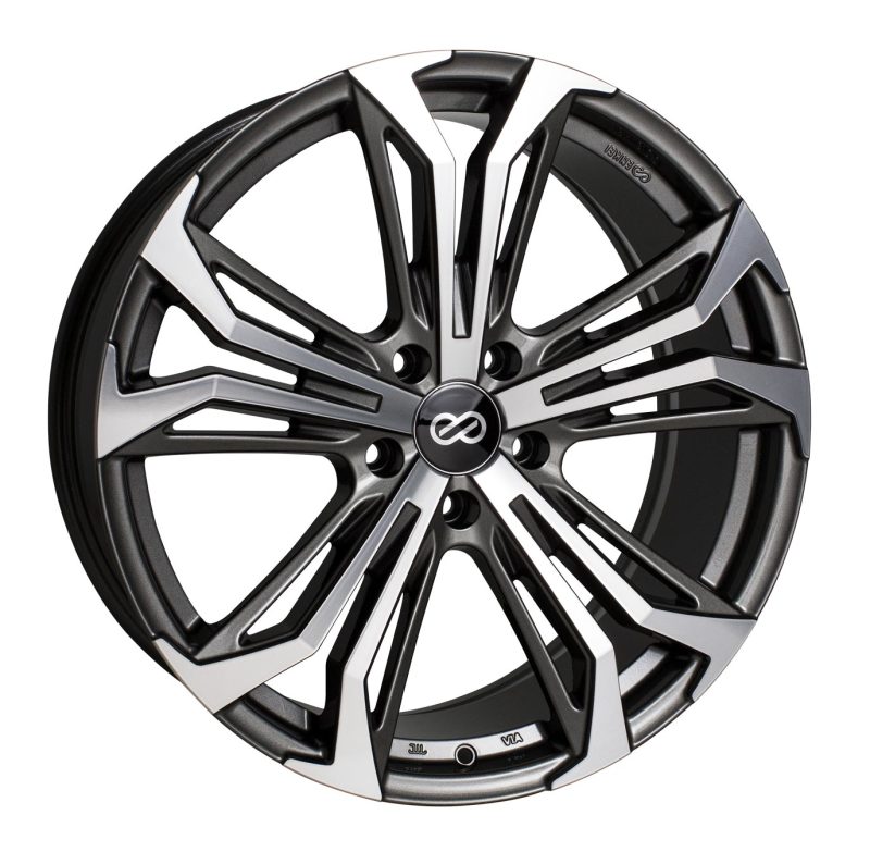 Enkei Vortex 5 Wheel 18x8 40mm Offset 5x108 72.6mm Bore - Anthracite Machined - 510-880-3140AM