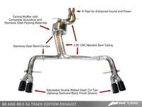 AWE Tuning Audi B8.5 S4 3.0T Track Edition Exhaust - Diamond Black Tips (102mm) - 3020-43026