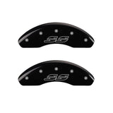 MGP 4 Caliper Covers Engraved Front & Rear Impala style/SS Black finish silver ch - 14050SSS2BK