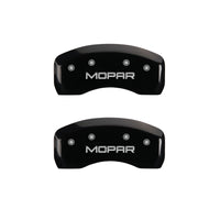 MGP 4 Caliper Covers Engraved Front & Rear MOPAR Black finish silver ch - 32015SMOPBK