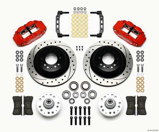 Wilwood Narrow Superlite 6R Front Hub & 1PC Rtr Kit 12.88in Dril -Red 74-80 Pinto/Mustang II - 140-12275-DR