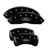 MGP 4 Caliper Covers Engraved Front & Rear Oval logo/Ford Black finish silver ch - 10198SFRDBK