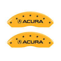 MGP 4 Caliper Covers Engraved Front & Rear Acura Yellow finish black ch - 39016SACUYL