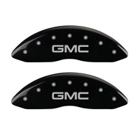 MGP 4 Caliper Covers Engraved Front & Rear GMC Black finish silver ch - 34008SGMCBK