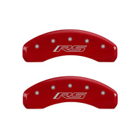 MGP 4 Caliper Covers Engraved Front & Rear Gen 5/RS Red finish silver ch - 14033SRS5RD