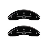 MGP 4 Caliper Covers Engraved Front & Rear Style 1/Chrysler Wing Black finish silver ch - 32011SCW1BK