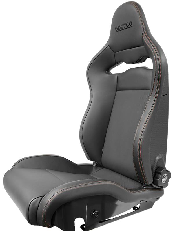 Sparco Seat SPX Special Edition Black/Grey w/ Gloss Carbon Shell - Right - 00974ZGLNRGRDX