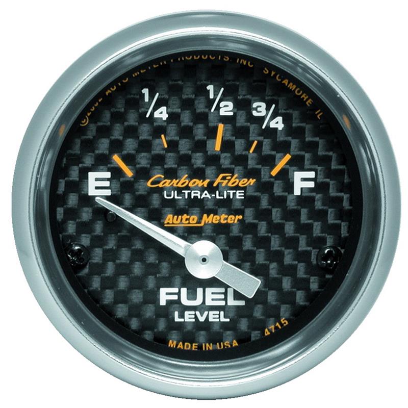 Autometer Carbon Fiber 52mm 73E-10F Electronic Fuel Level Gauge - 4715