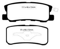 EBC 11-14 Chrysler 200 3.6 Redstuff Rear Brake Pads - DP31407C