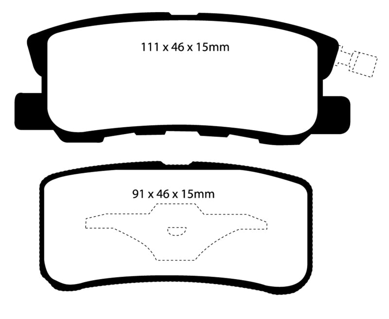EBC 11-14 Chrysler 200 3.6 Yellowstuff Rear Brake Pads - DP41407R