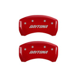 MGP 4 Caliper Covers Engraved Front & Rear Daytona Red finish silver ch - 12162SDAYRD