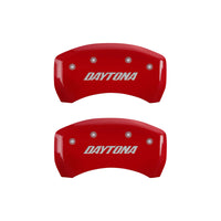MGP 4 Caliper Covers Engraved Front & Rear Daytona Red finish silver ch - 12162SDAYRD