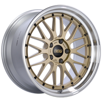 BBS LM 19x10 5x120 ET25 Gold Center Polished Lip Wheel -82mm PFS/Clip Required - LM272GPK