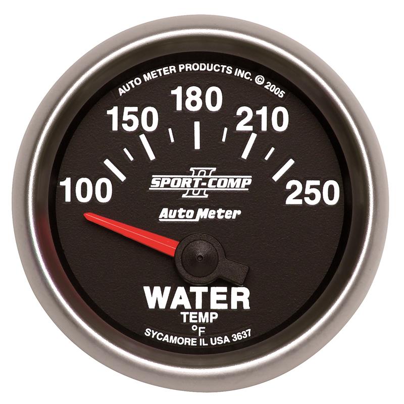 Autometer Sport-Comp II 52mm 100-250 F Short Sweep Electronic Water Temperature Gauge - 3637