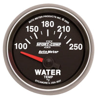 Autometer Sport-Comp II 52mm 100-250 F Short Sweep Electronic Water Temperature Gauge - 3637