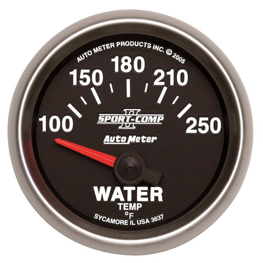 Autometer Sport-Comp II 52mm 100-250 F Short Sweep Electronic Water Temperature Gauge - 3637