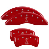 MGP 4 Caliper Covers Engraved Front & Rear Tiffany Snake Red finish silver ch - 10200SSNKRD