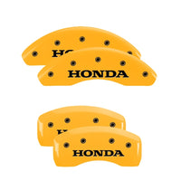 MGP 4 Caliper Covers Engraved Front & Rear i-Vtec Yellow finish black ch - 20130SIVTYL