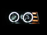 ANZO 2004-2012 Chevrolet Colorado Projector Headlights w/ Halo Black - 111079