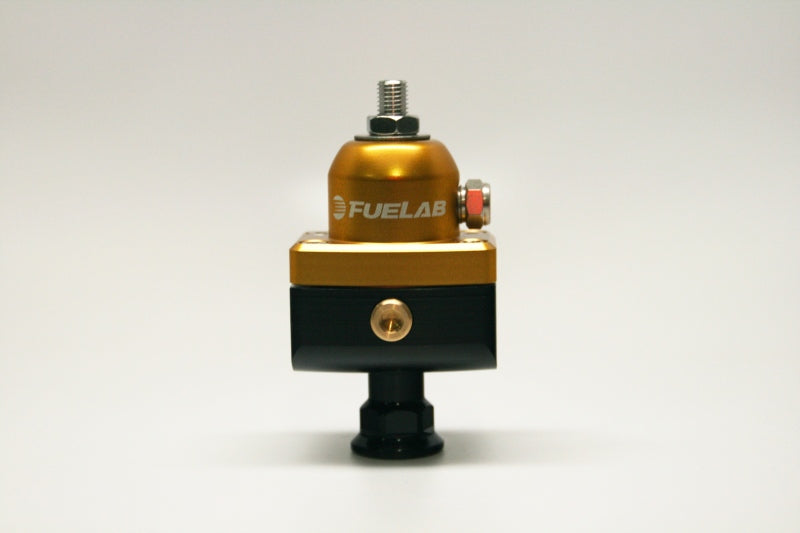 Fuelab 575 Carb Adjustable Mini FPR Blocking 4-12 PSI (1) -6AN In (2) -6AN Out - Gold - 57501-5