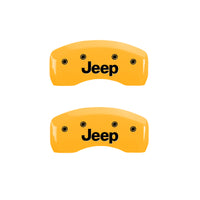 MGP 4 Caliper Covers Engraved Front JEEP Engraved Rear JEEP Grill logo Black finish silver ch - 42003SJPLBK